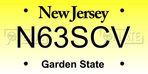 N63SCV New Jersey License Plate