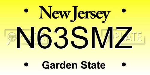 N63SMZ New Jersey License Plate