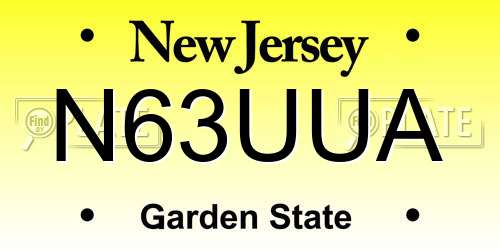 N63UUA New Jersey License Plate