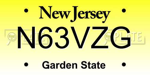 N63VZG New Jersey License Plate