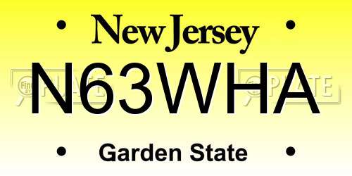 N63WHA New Jersey License Plate
