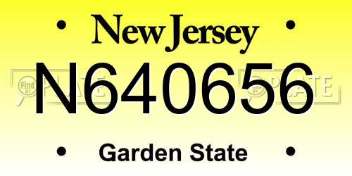 N640656 New Jersey License Plate