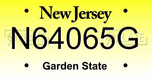 N64065G New Jersey License Plate
