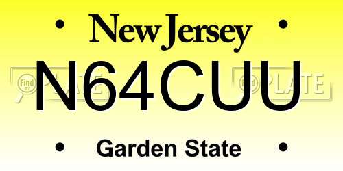 N64CUU New Jersey License Plate