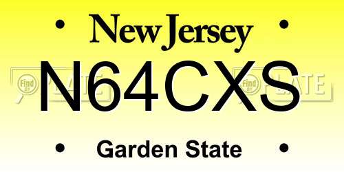 N64CXS New Jersey License Plate