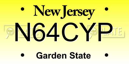N64CYP New Jersey License Plate