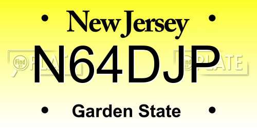 N64DJP New Jersey License Plate