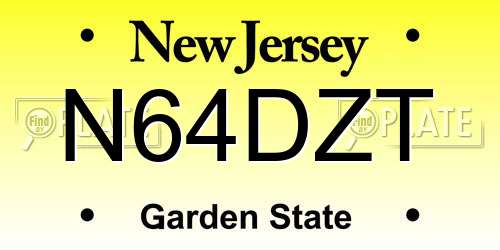 N64DZT New Jersey License Plate