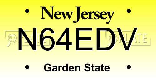 N64EDV New Jersey License Plate