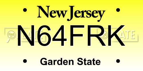 N64FRK New Jersey License Plate