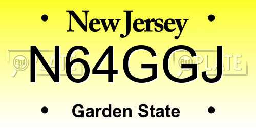 N64GGJ New Jersey License Plate