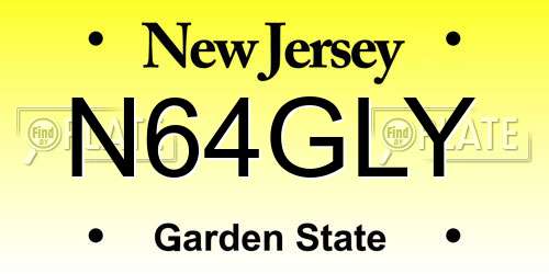 N64GLY New Jersey License Plate