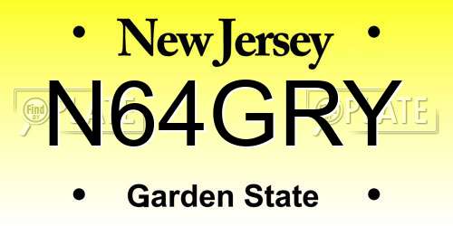 N64GRY New Jersey License Plate