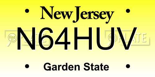 N64HUV New Jersey License Plate