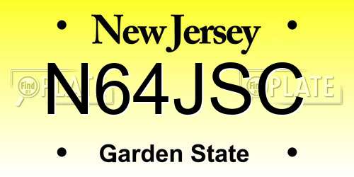 N64JSC New Jersey License Plate