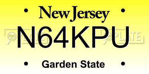 N64KPU New Jersey License Plate