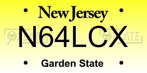 N64LCX New Jersey License Plate