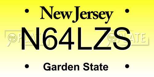 N64LZS New Jersey License Plate