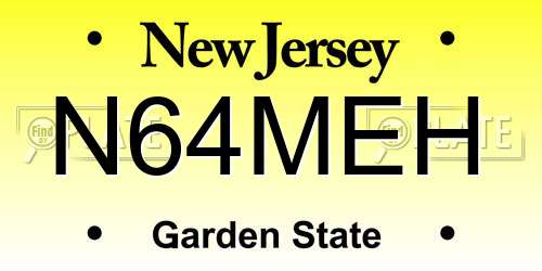 N64MEH New Jersey License Plate