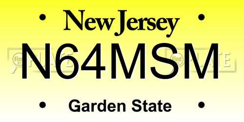 N64MSM New Jersey License Plate