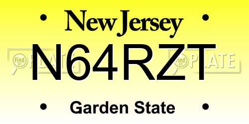 N64RZT New Jersey License Plate