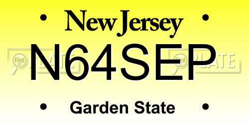 N64SEP New Jersey License Plate