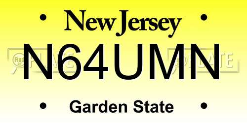 N64UMN New Jersey License Plate