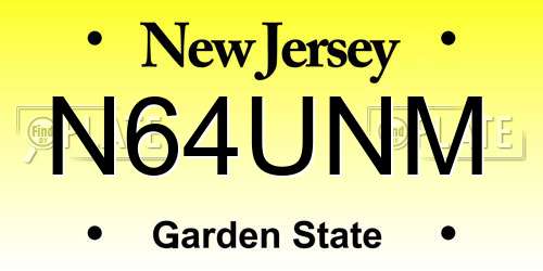 N64UNM New Jersey License Plate
