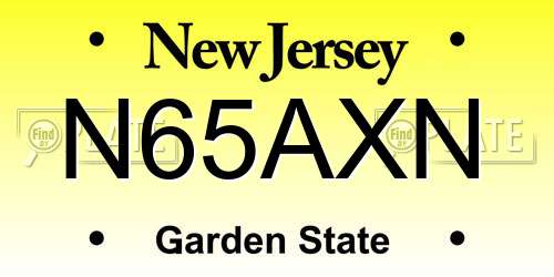 N65AXN New Jersey License Plate