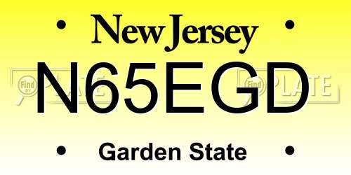 N65EGD New Jersey License Plate