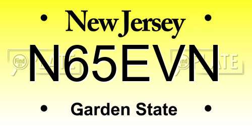 N65EVN New Jersey License Plate