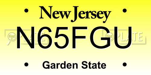 N65FGU New Jersey License Plate