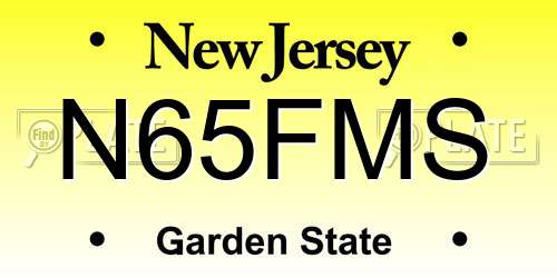 N65FMS New Jersey License Plate