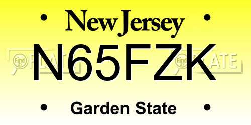 N65FZK New Jersey License Plate