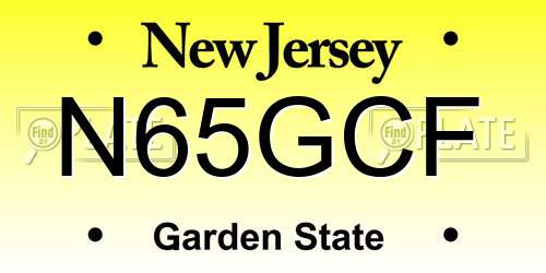 N65GCF New Jersey License Plate