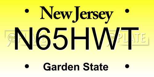 N65HWT New Jersey License Plate