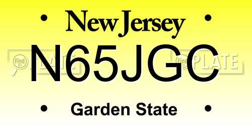 N65JGC New Jersey License Plate