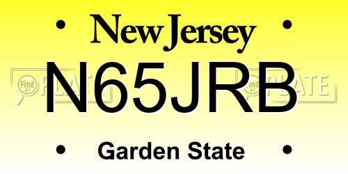 N65JRB New Jersey License Plate
