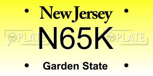 N65K New Jersey License Plate
