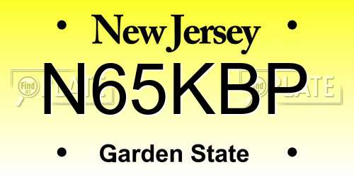 N65KBP New Jersey License Plate