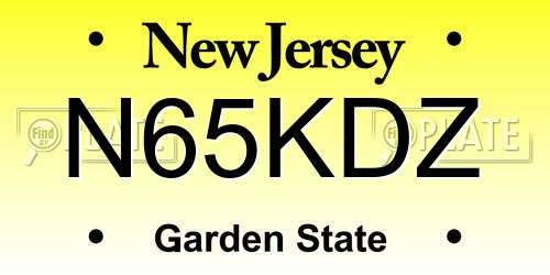N65KDZ New Jersey License Plate