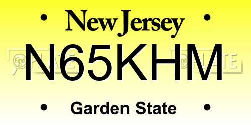 N65KHM New Jersey License Plate