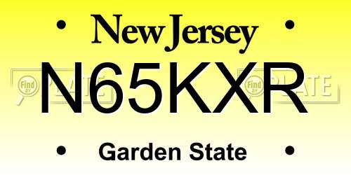 N65KXR New Jersey License Plate