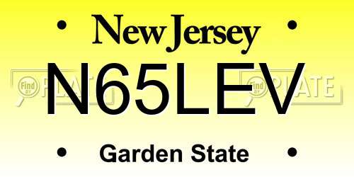 N65LEV New Jersey License Plate