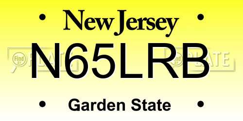 N65LRB New Jersey License Plate
