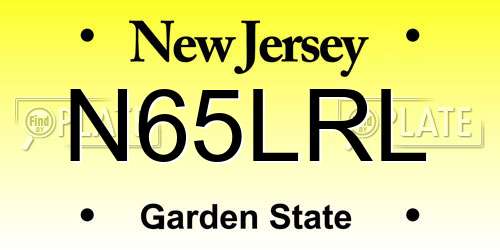 N65LRL New Jersey License Plate