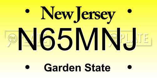 N65MNJ New Jersey License Plate