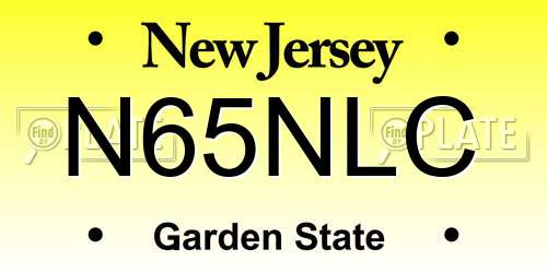 N65NLC New Jersey License Plate