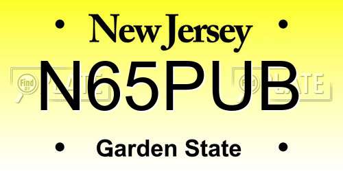 N65PUB New Jersey License Plate