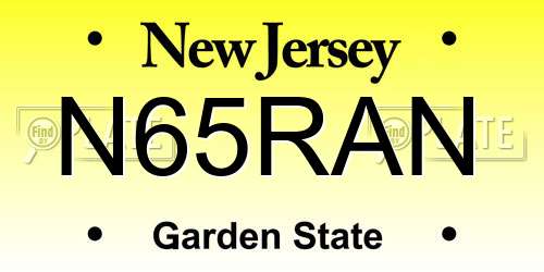 N65RAN New Jersey License Plate